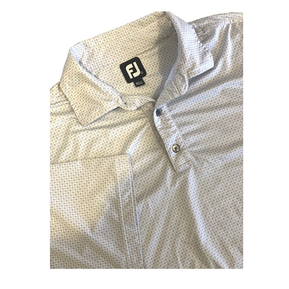 FootJoy Golf Polo Shirt Mens Large Geo Print Performance Short Sleeve Size Large - Picture 2 of 11